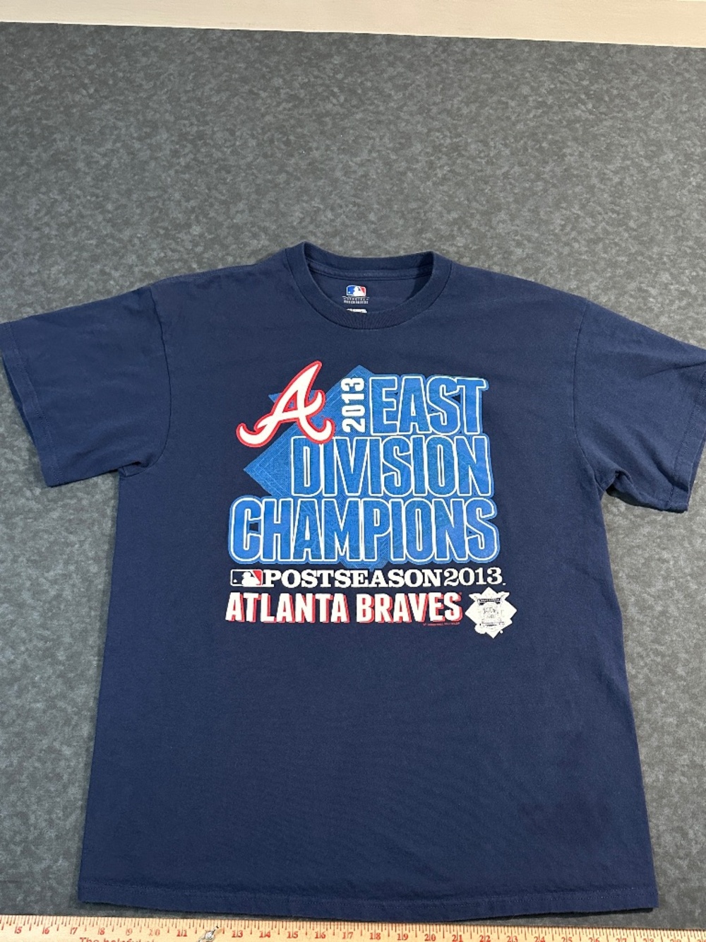 Atlanta Braves 2013 East Division Championships Postseason MLB Navy T Shirt Sz L